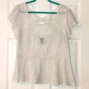 Torrid White Lace Blouse